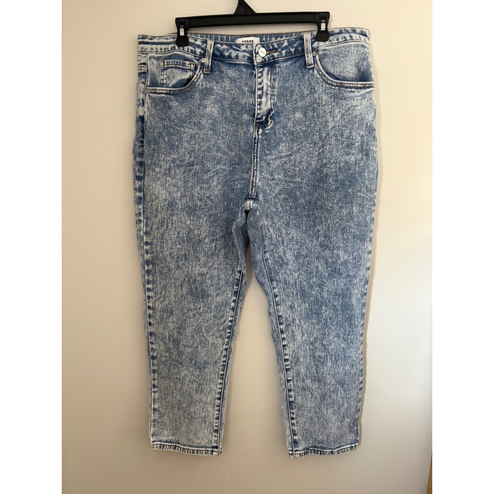 CEROS Women's Size 14 Acid Wash Denim Dad Jean High Rise 90's‎ Y2K Straight Leg